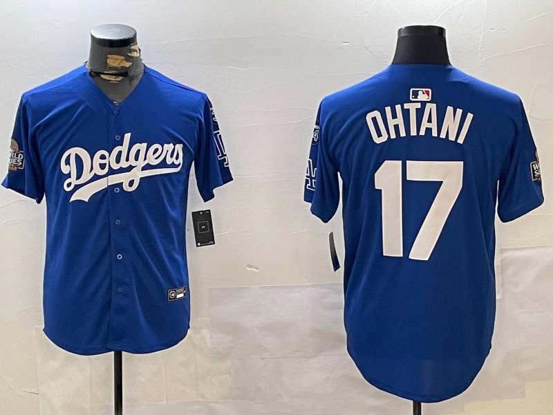 Men's Los Angeles Dodgers 17 Shohei Ohtani Royal 2024 World Series